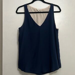 Lavender Brown navy silk tank